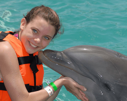 Kiss a dolphin in St Kitts Nevis