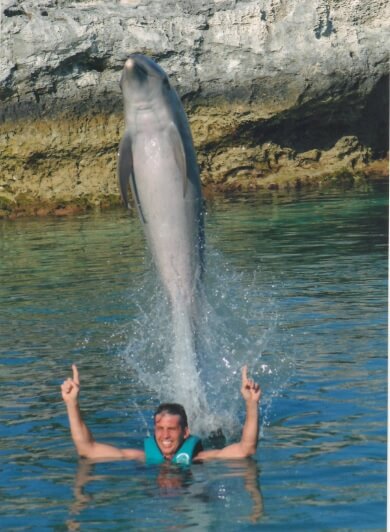 Big Dolphin jumps in Nassau Bahamas