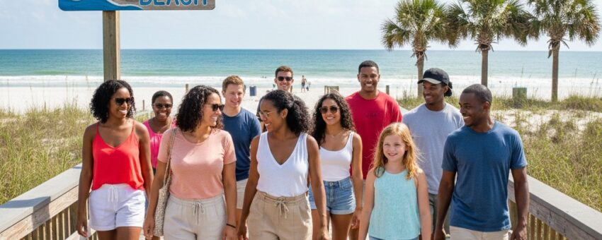 Vilano Beach tourist on the beach