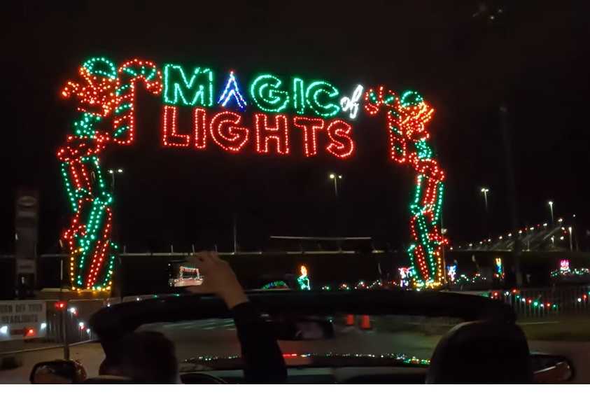 Christmas lights at the Riverfront Esplanade in Daytona Beach