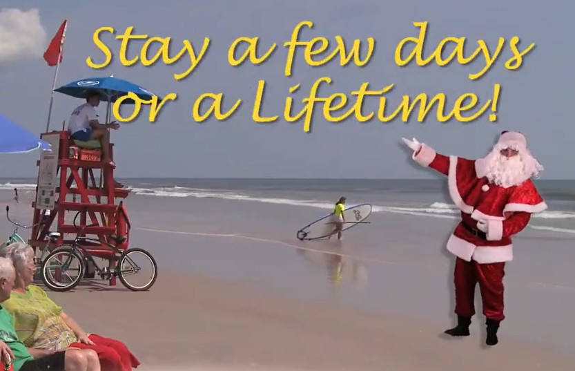 Family enjoying Daytona Beach during Christmas vacation